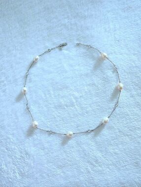 Charles Winston Stationary Freshwater Pearl and Swarovski Crystal💎 Necklace